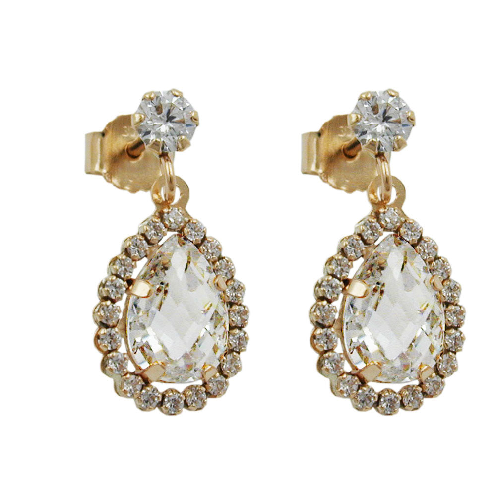 earrings with zirconias 9k gold