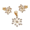 set studs/pendant zirconias 9k gold