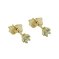 stud earrings 3mm white cubic zirconia 9k gold