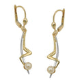 leverback earrings pearl 9k gold