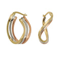 hoop earrings tricolor 9k gold