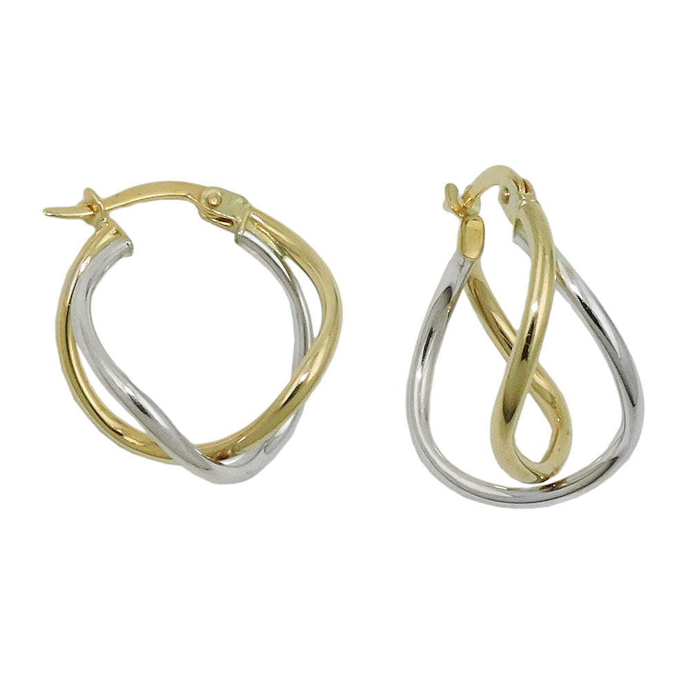 hoop earrings bicolor 9k gold