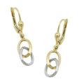 leverback earrings bicolor 9k gold