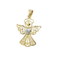 pendant 19x17mm angel with heart bicolor rhodium plated 9k gold