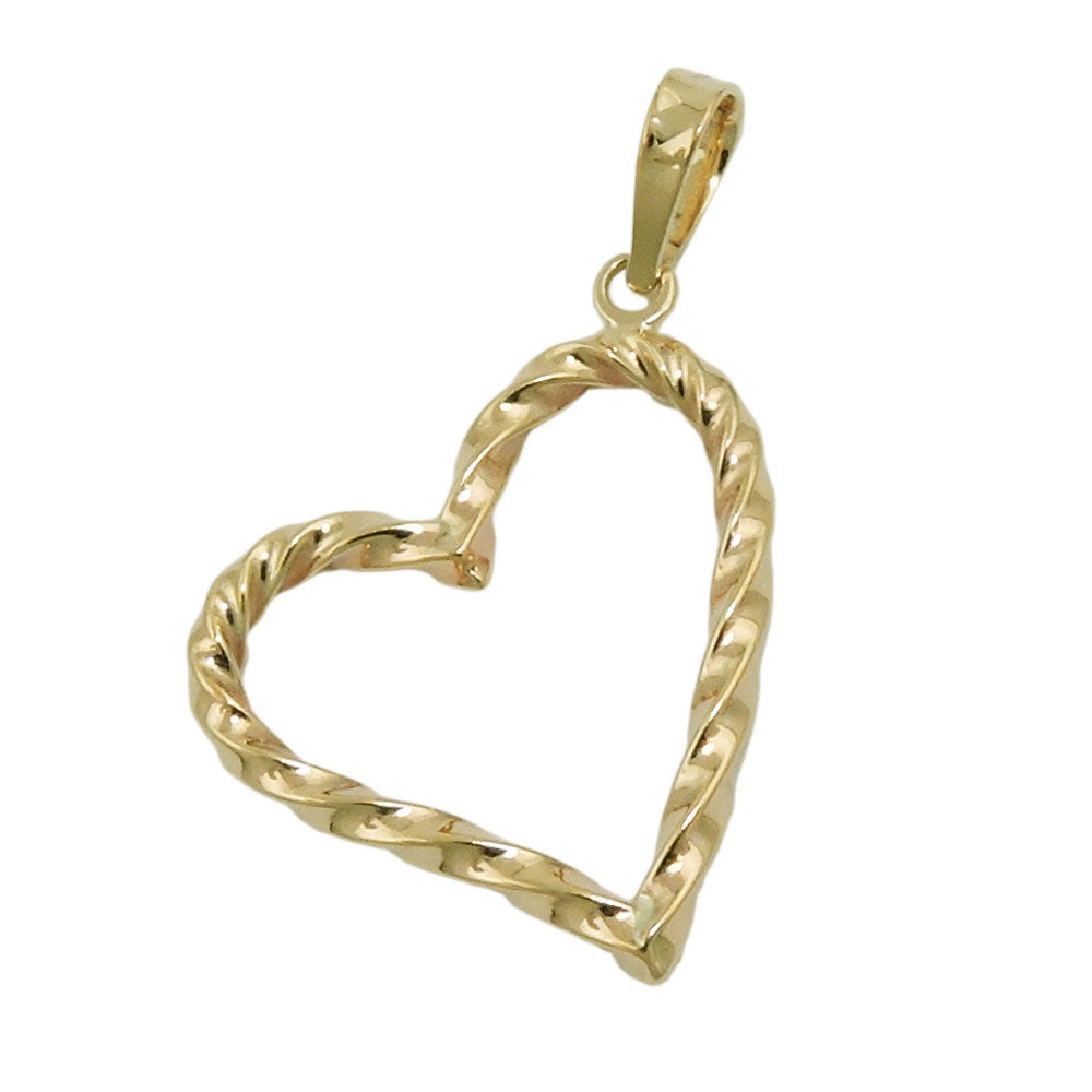 pendant 18x19mm heart twisted 9k gold