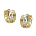 hoop earrings two tone 9k gold