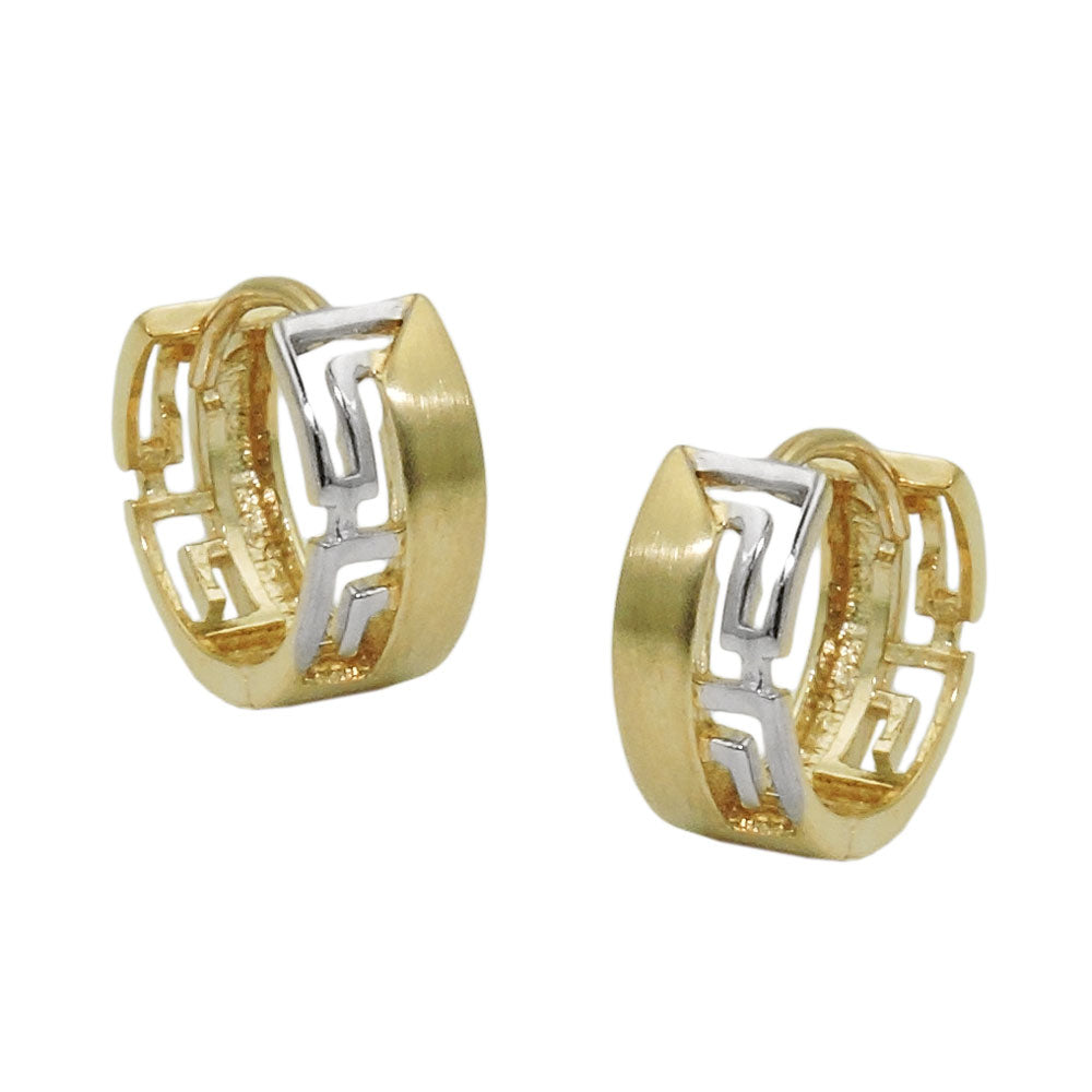 hoop earrings two tone 9k gold