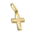 pendant 12x10mm cross matt with diamond cut 9k gold