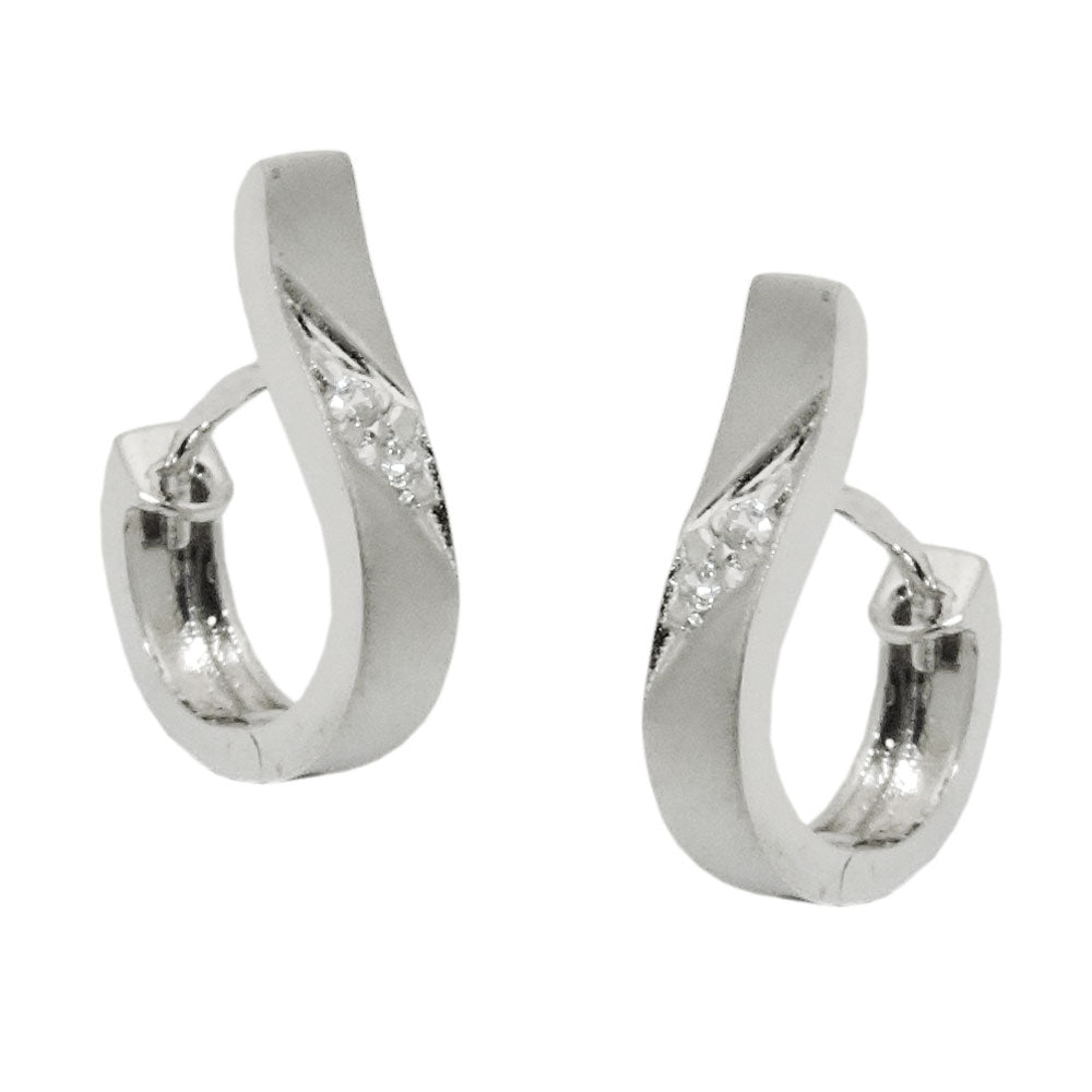 hoop earrings zirconias 9k white gold