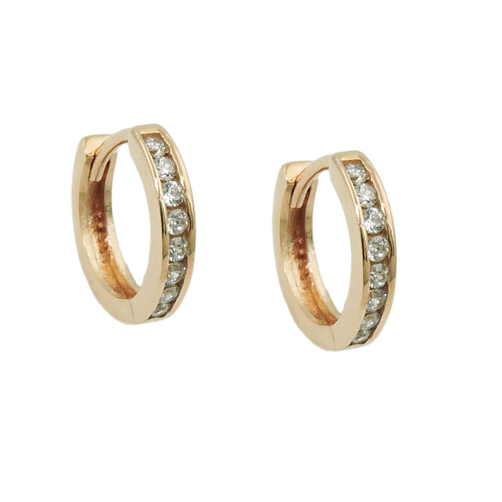 hoop earrings 11mm zirconias 9k gold