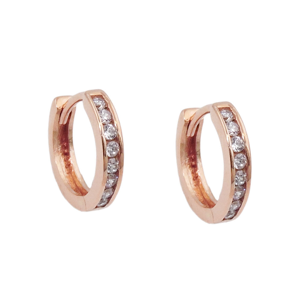 hoop earrings 11mm zirconias 9k redgold