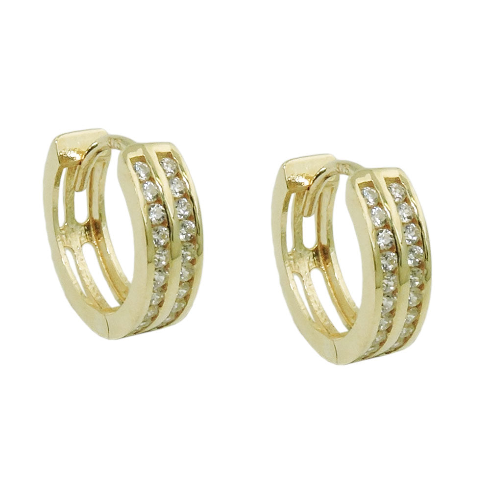 hoop earrings 12mm zirconias 9k gold
