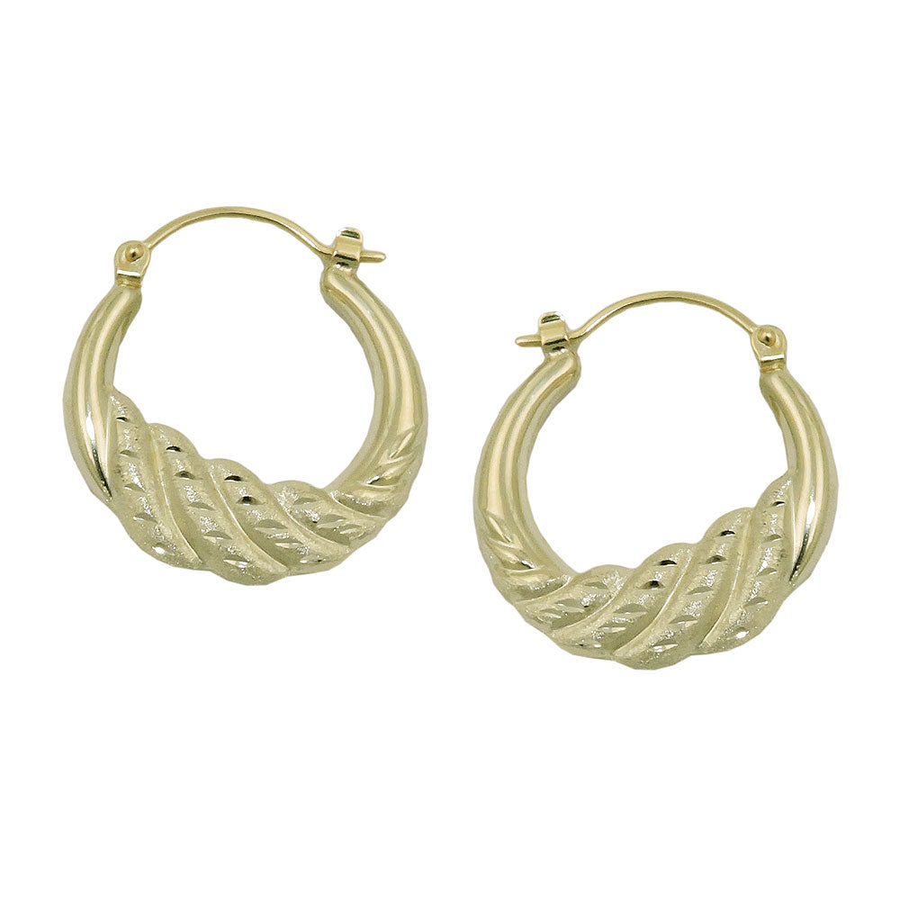 hoop earrings matt-shiny 14k gold