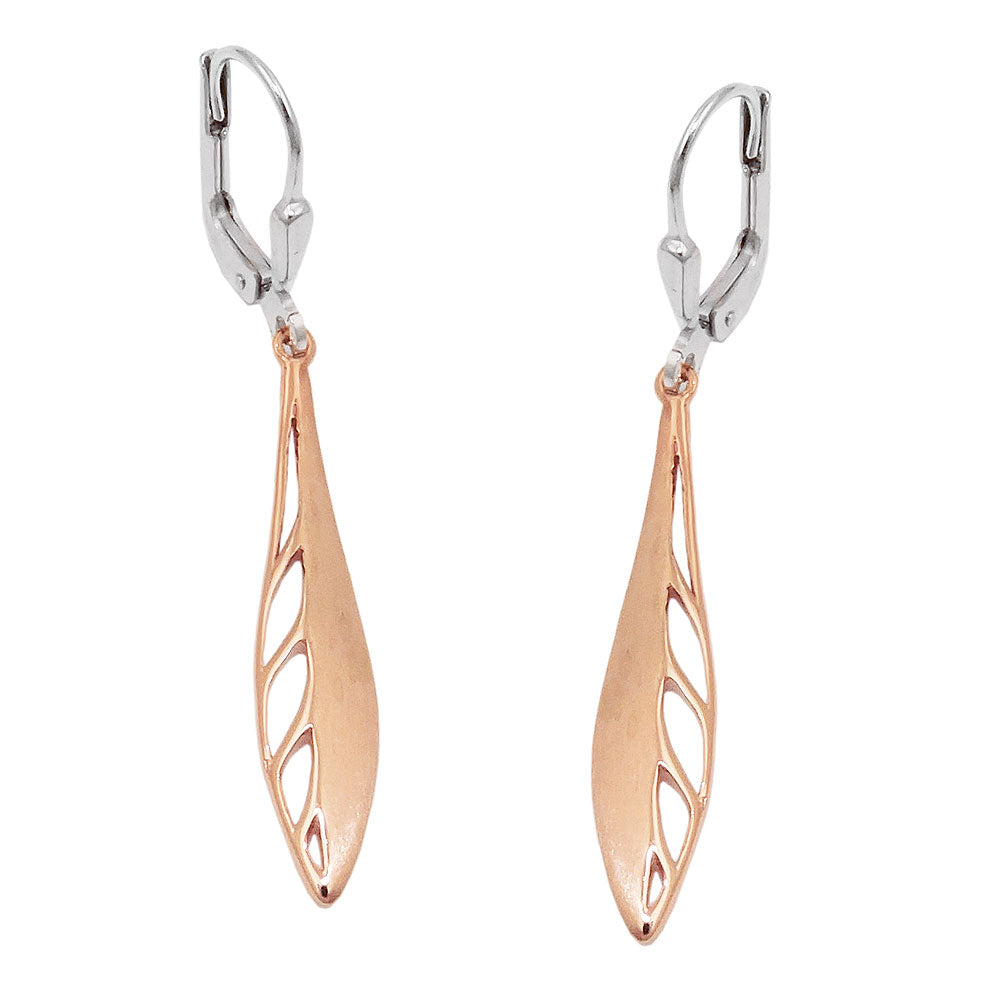 leverback earring bicolor 14k redgold