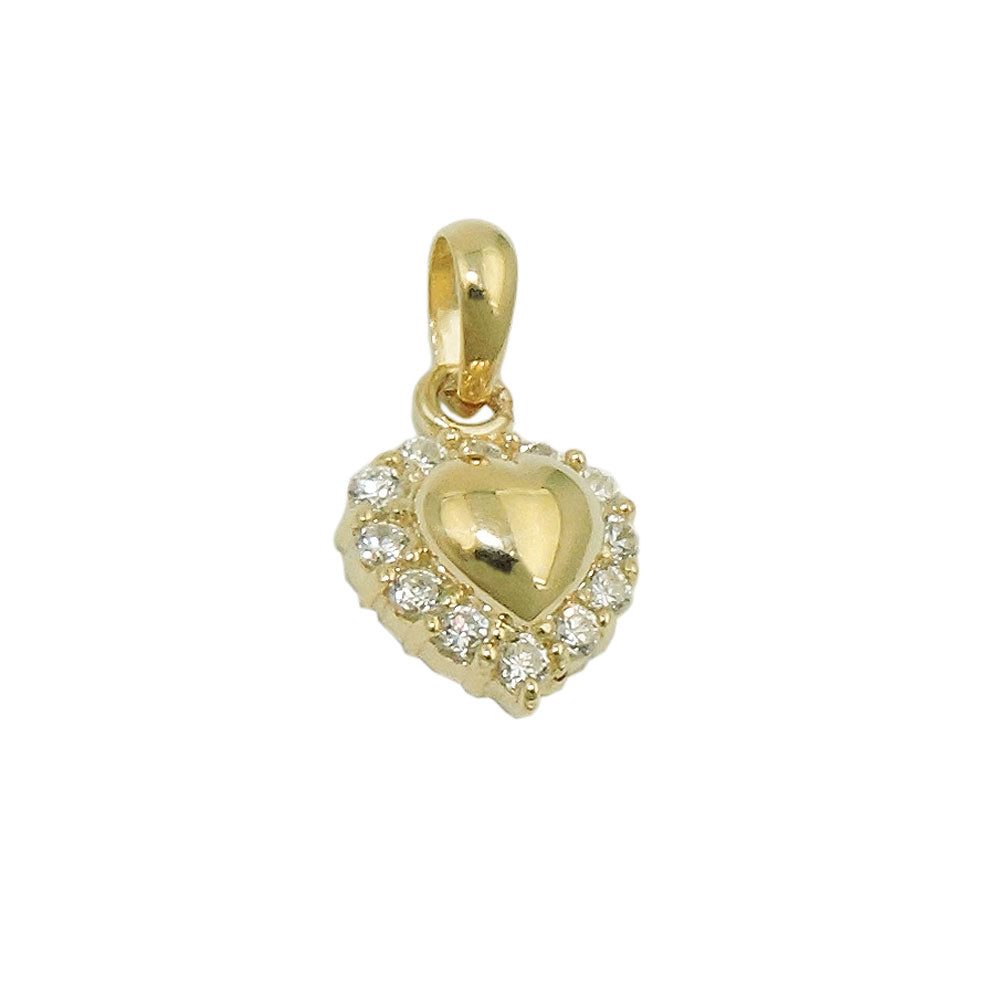 pendant heart with zirconias 9k gold
