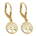 earrings tree of life 9k gold