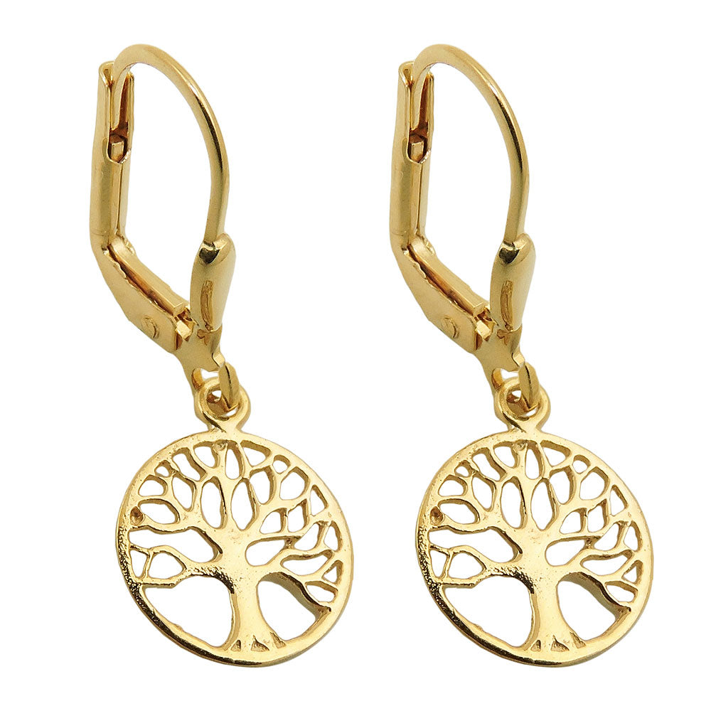 earrings tree of life 9k gold