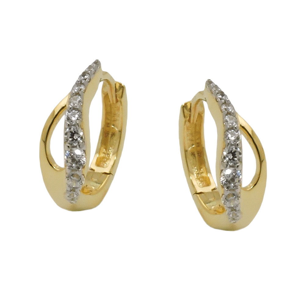 hoop earrings with zirconia 9k gold