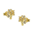 stud earrings 9x8mm tree with zirconias 9k gold