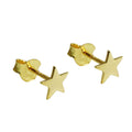stud earrings 6mm star shiny flat 9k gold