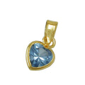 pendant aquamarin heart 9k gold