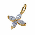 pendant blossom with zirconia 9k gold