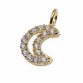 pendant moon with zirconia 9k gold