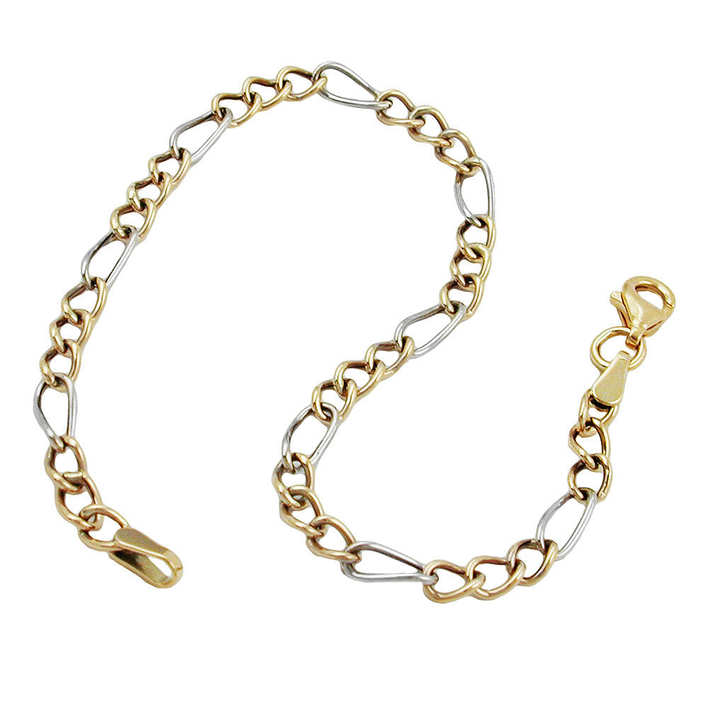 bracelet figaro curb chain 9k gold